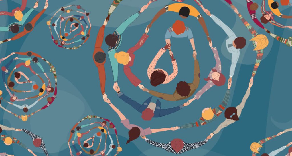 people being kind in a circle