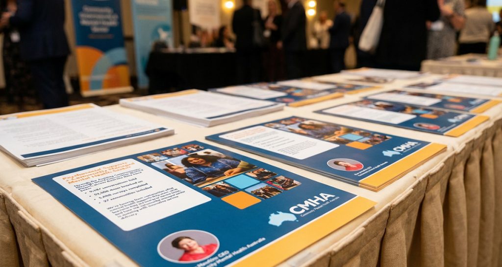 Community Mental Health Australia flyers in Canberra on table