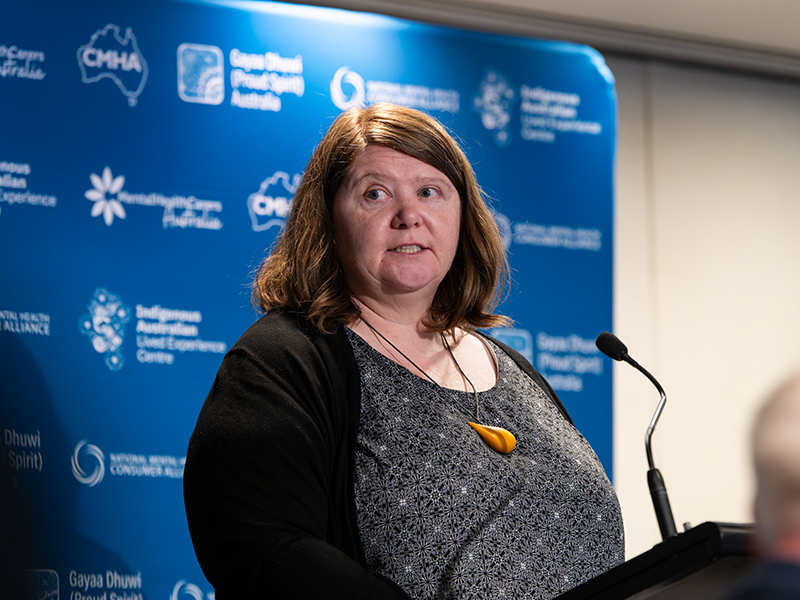 Jen Nixon National Policy and Research Manager National Mental Health Consumer Alliance speaking