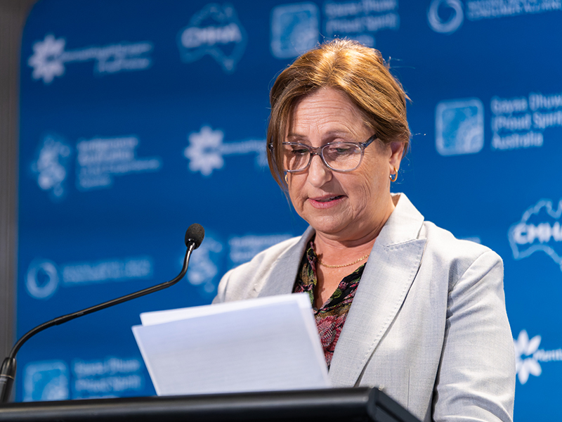 Katrina Armstrong CEO Mental Health Carers Australia speaking