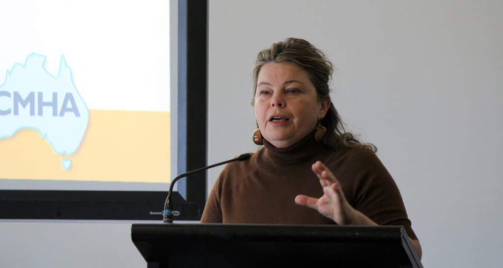 Kerry Hawkins speaking at Gold Coast conference 2026